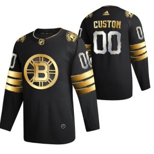 Boston Bruins Trikot Benutzerdefinierte Schwarz 2021 Golden Edition Limited Authentic